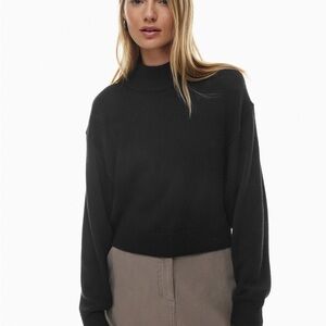 Aritzia Wilfred Free Harper Sweater Black Mock Neck